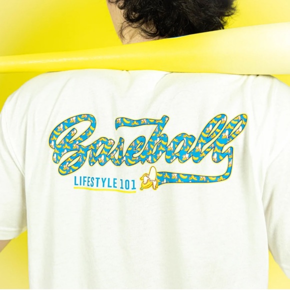 White Tee with Green Graphic - Picture 2 of 10